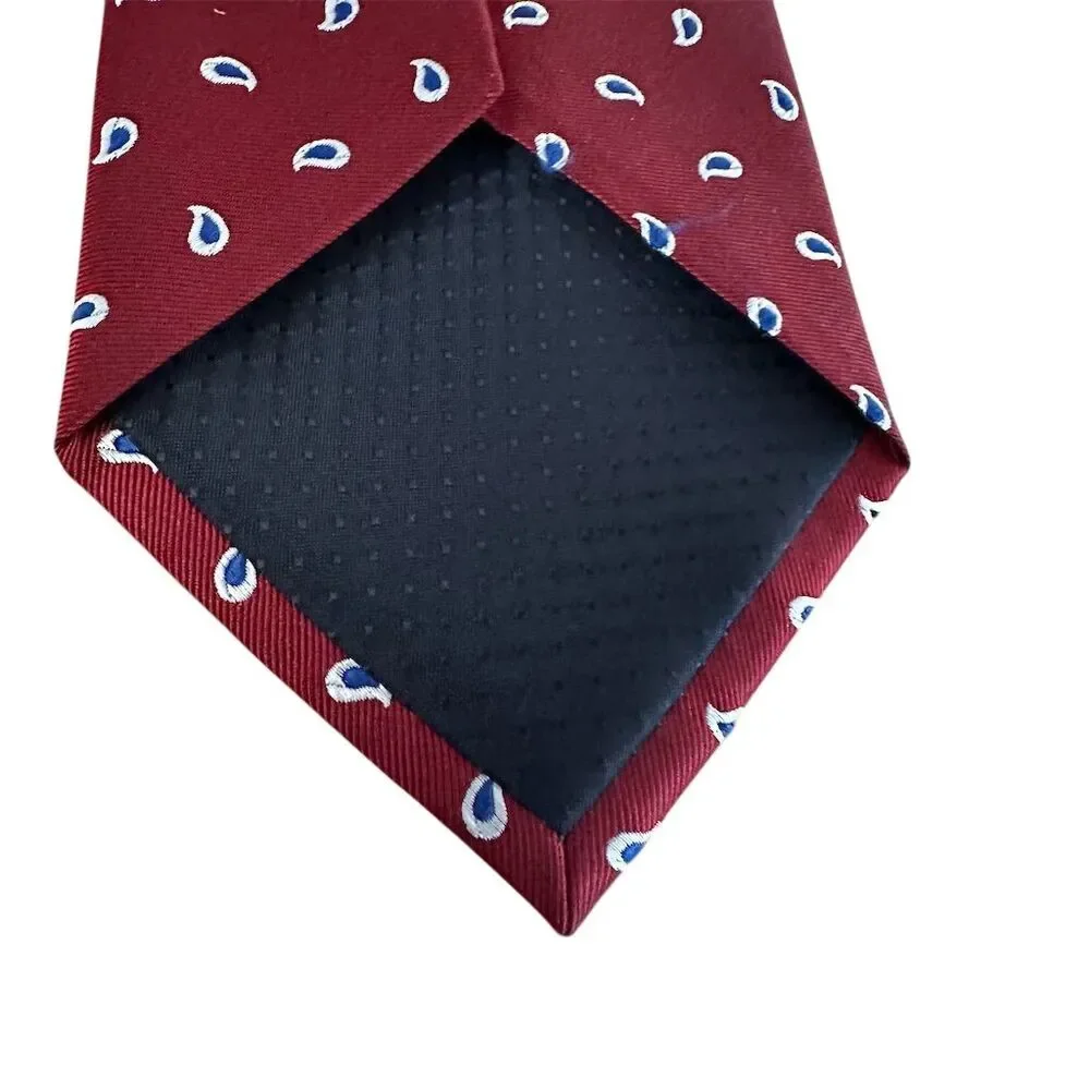 HATHAWAY Men's Red Paisley Silk‎ Blend Necktie 57” x 4”